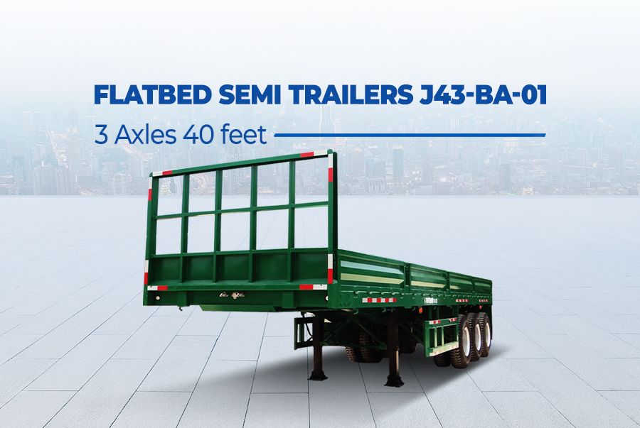 3 Axles 40 Feet Flatbed Semi Trailers J43-BA-01