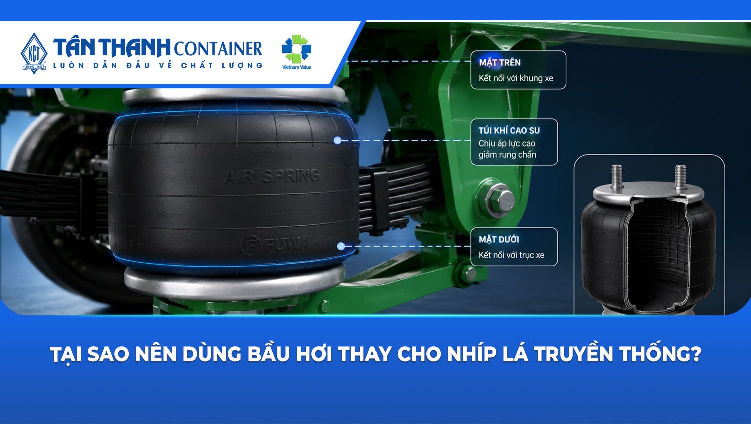 Tại sao nên dùng bầu hơi thay cho nhíp lá truyền thống?