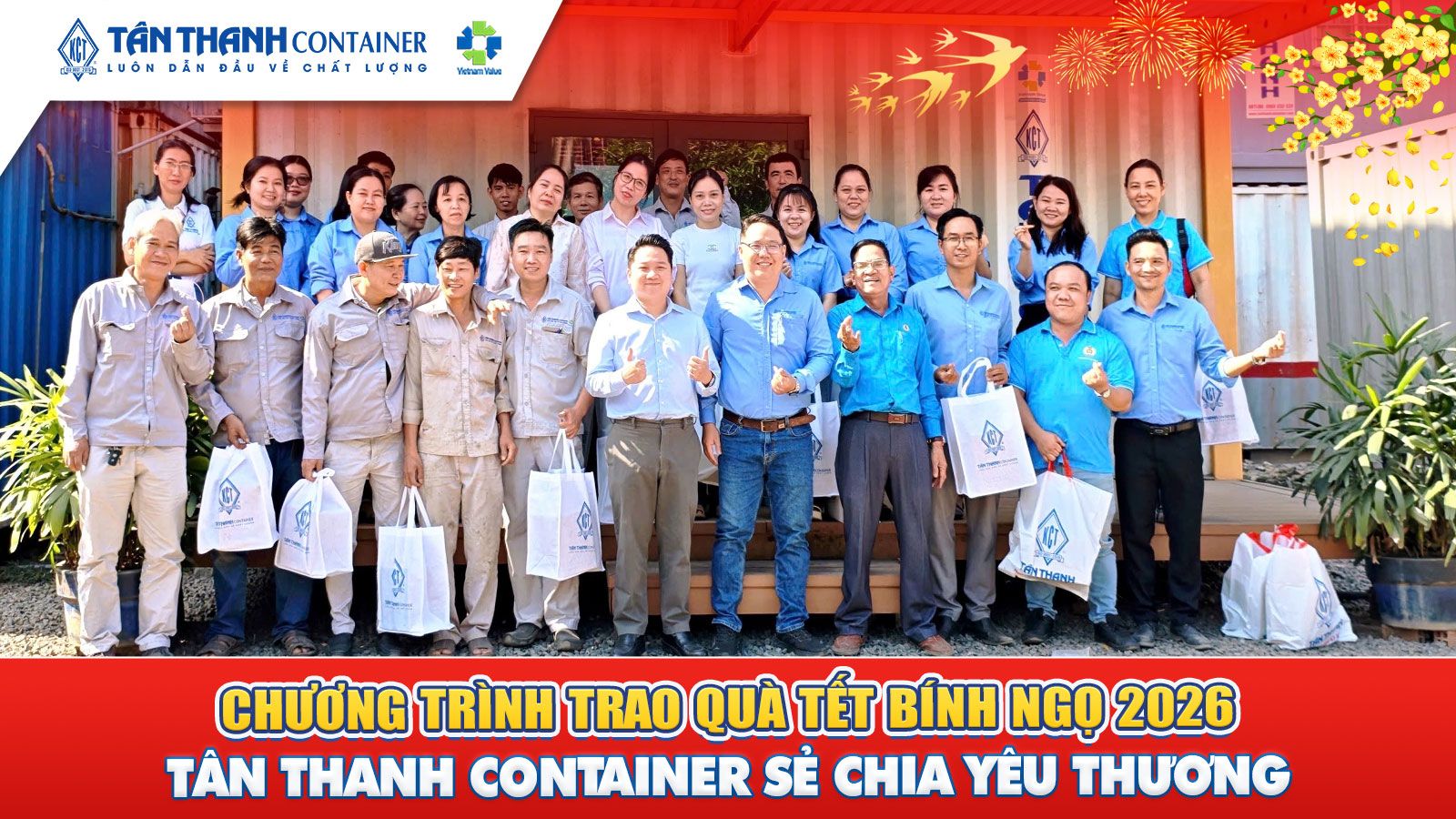 Tân Thanh Container tổ chức chương trình tặng quà Tết cho đoàn viên, CBNV có hoàn cảnh khó khăn – Xuân Bính Ngọ 2026