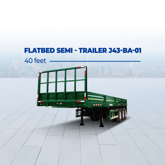 Sơ mi rơ mooc sàn bửng (chở hàng hoặc chở container) J43-BA-01