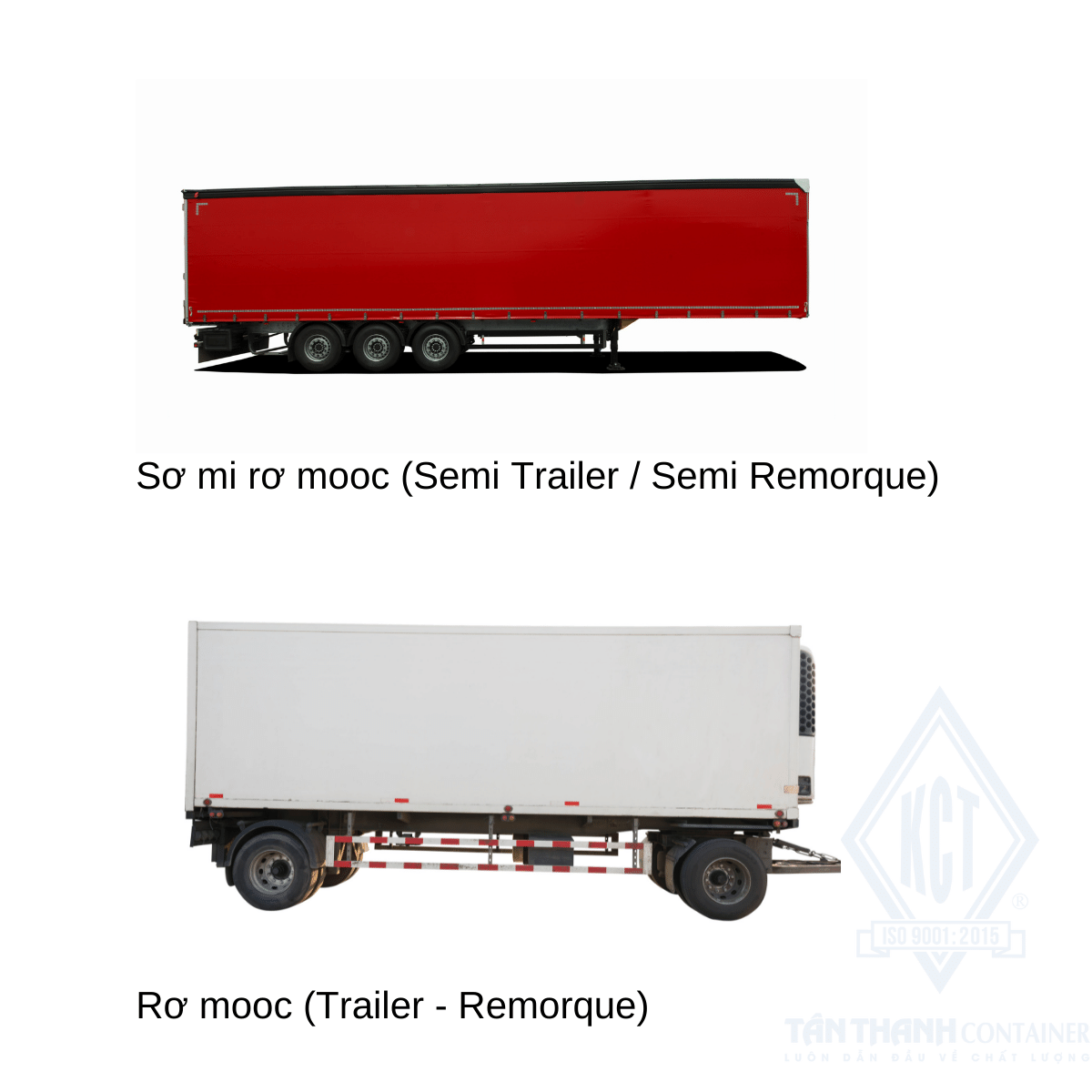 phân biệt rơ mooc và sơ mi rơ mooc ( remorque vs semi-remorque; trailer vs semi trailer)