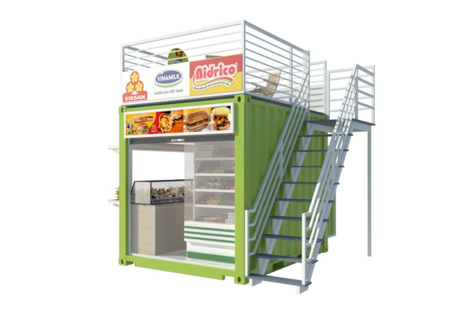 Container gian hàng từ vỏ container lạnh hot nhất 2025