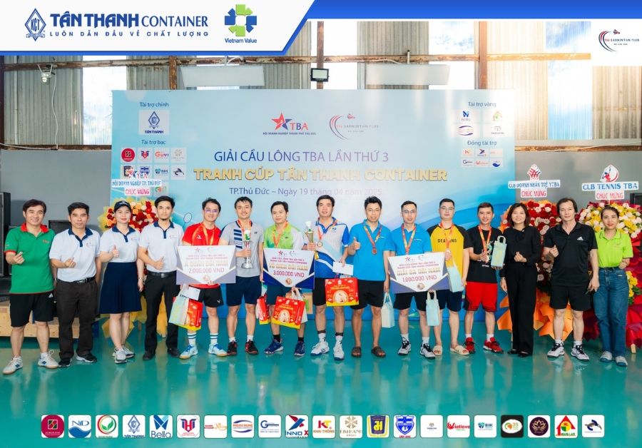 giải cầu lông TBA lần 3 tranh cúp tân thanh container