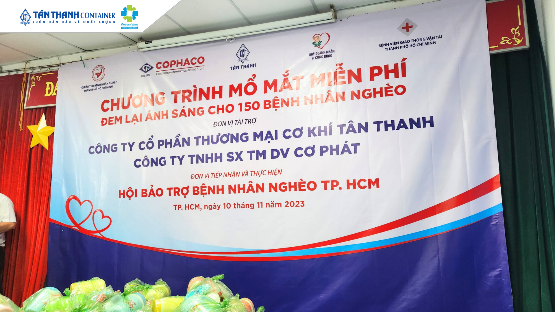 Tân Thanh Container tài trợ miễn phí phẫu thuật mắt cho 150 bệnh nhân nghèo