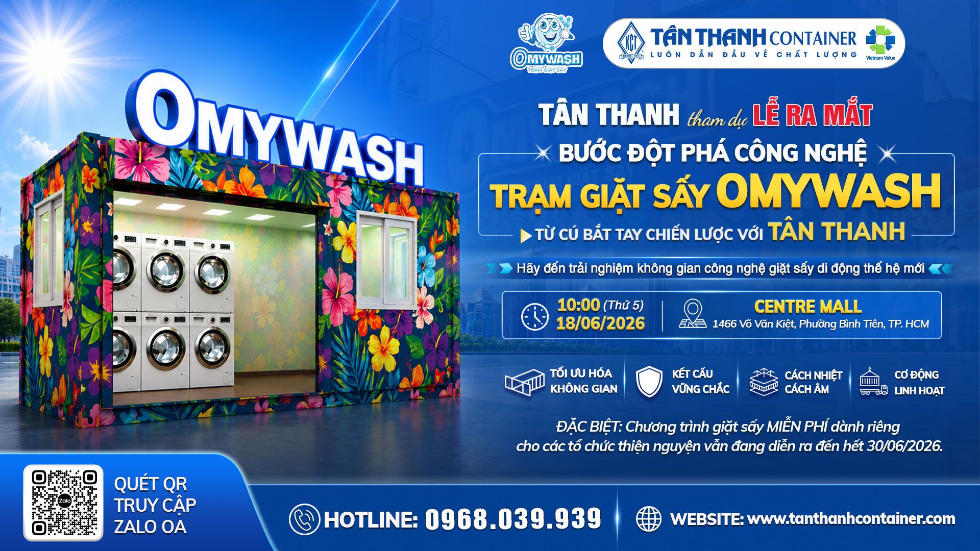 Trạm giặt sấy Omywash: Bước đột phá công nghệ từ cú bắt tay chiến lược với Tân Thanh