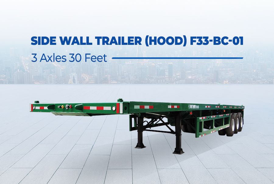 03 Axles 30 Feet Side Wall Trailer (Hood) (f33-bc-01)
