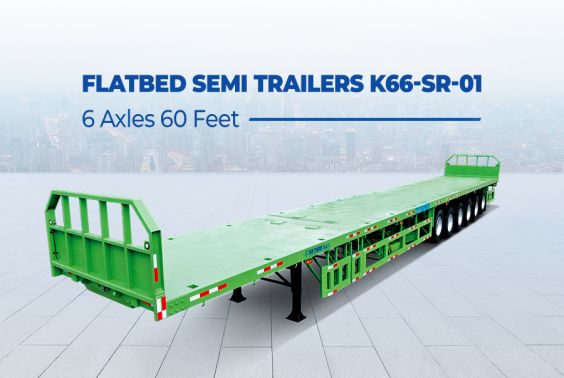 6 Axles 60 Feet Flatbed semi trailers K66-SR-01