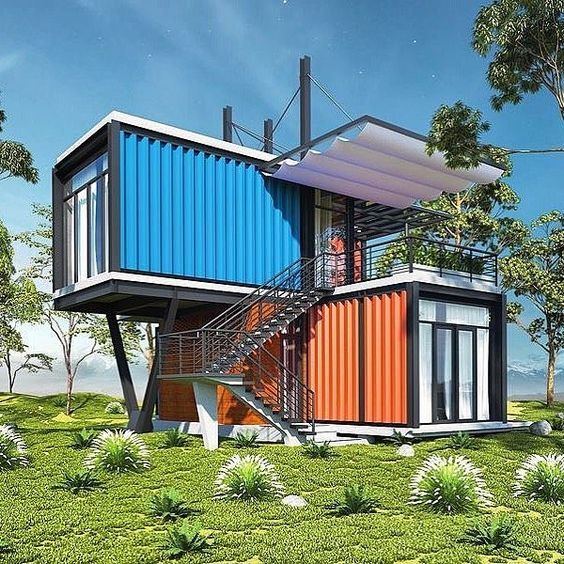 Nhà container phong cách xếp chồng lạ mắt