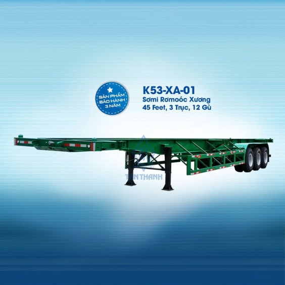 [Ngừng sản xuất] Sơmi rơmooc xương (chở container) 45 feet K53-XA-01