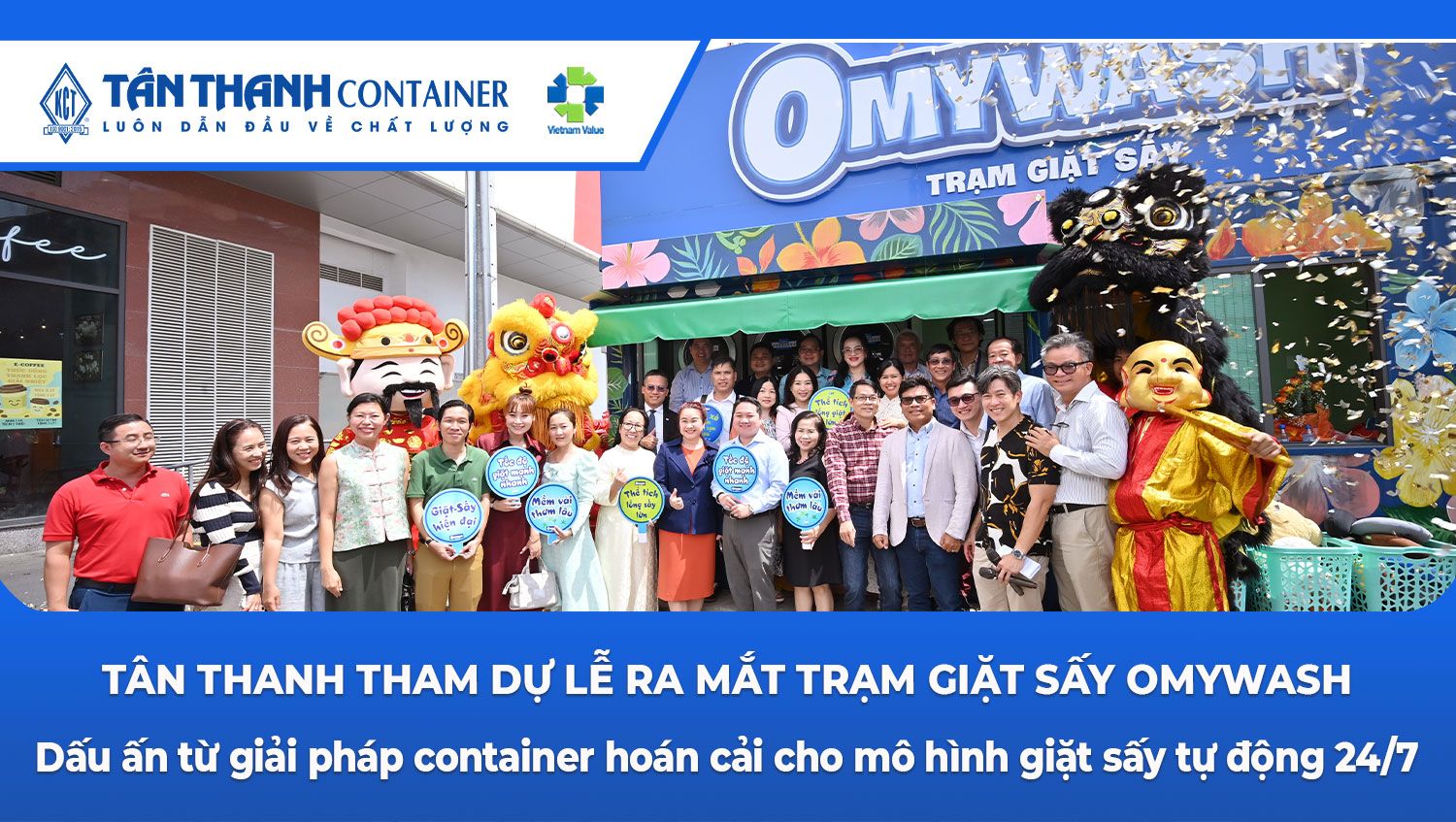 Tân Thanh Container tham dự lễ ra mắt trạm giặt sấy Omywash