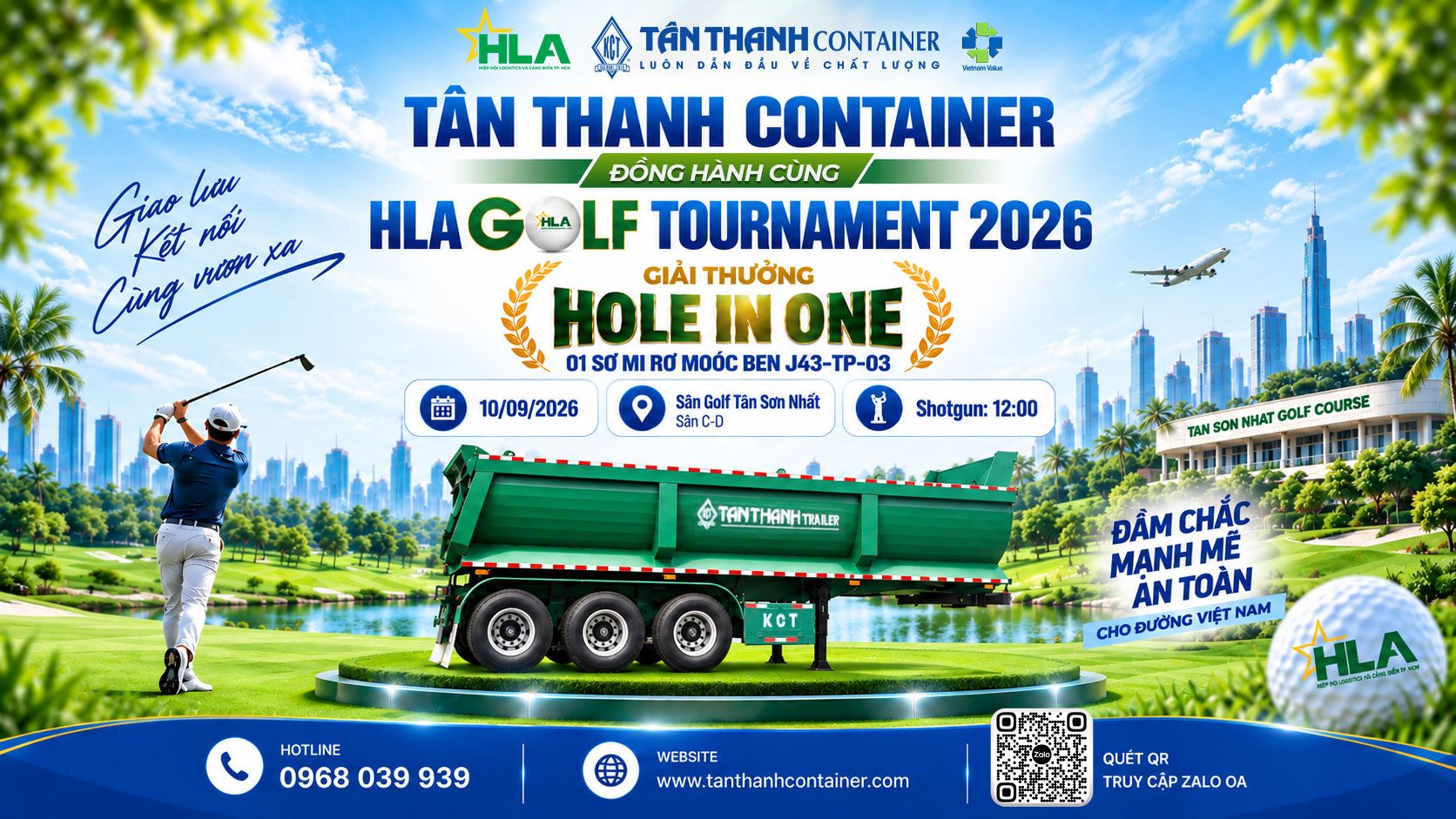 Tân Thanh Container đồng hành cùng HLA Golf Tournament 2026 với giải thưởng Hole In One - Sơ mi rơ moóc ben J43-TP-03