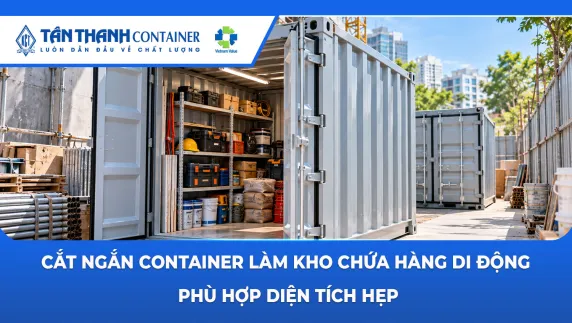 Cắt ngắn container làm kho chứa hàng di động phù hợp diện tích hẹp