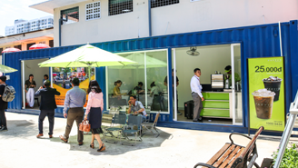 The project provides a cluster of containers for booths at HCMC