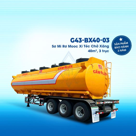 Sơ mi rơ mooc xi téc chở xăng 40 m3, 03 trục G43-BX40-03