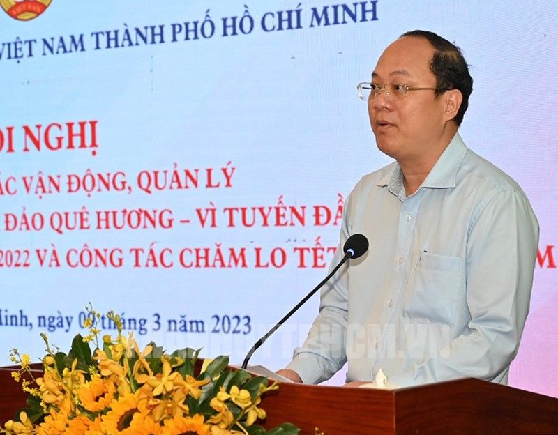 Ông Nguyễn Hồ Hải - Phó Bí thư Thành ủy TPHCM phát biểu tại hội nghị
