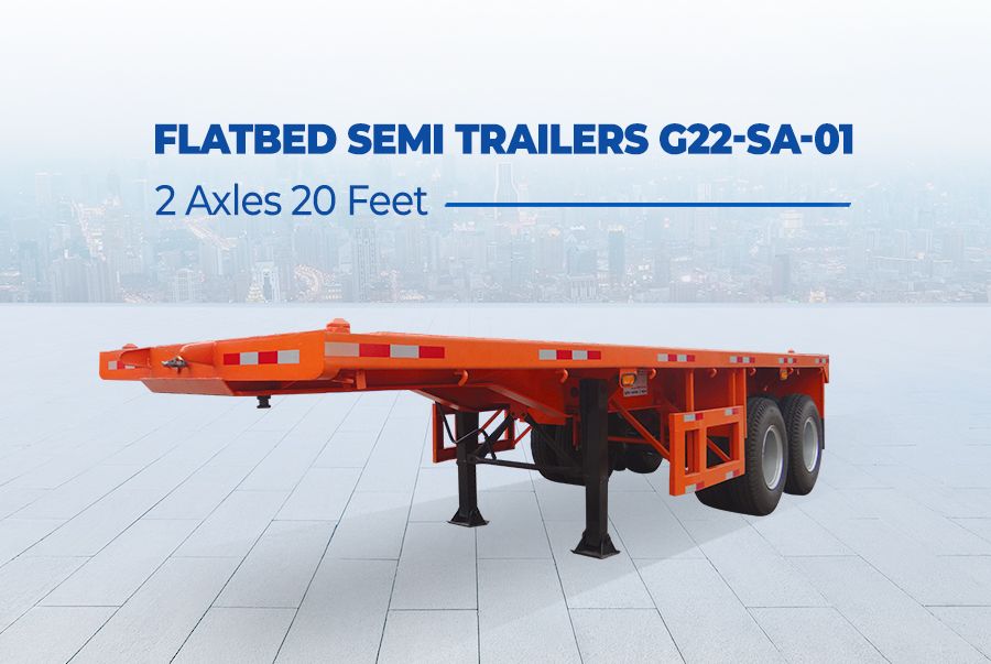 2 Axles 20 Feet Flatbed Semi Trailers G22-SA-01