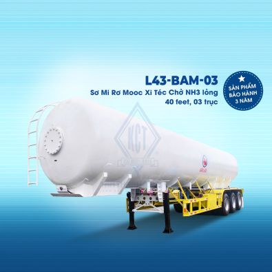 Sơ mi rơ mooc xi téc chở NH3 lỏng, 40 feet, 03 trục L43-BAM-03