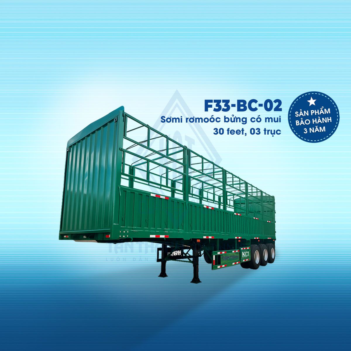 Sơ mi rơ moóc bửng (có mui) 30 feet 3 trục F33-BC-02
